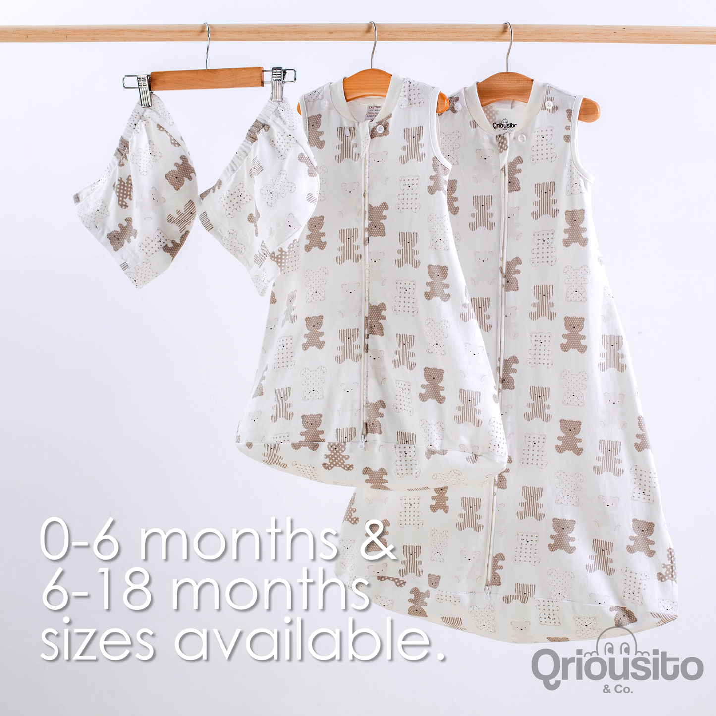 Baby Sleep Sack with Removable Hoodie 0-6 & 6-18 Months