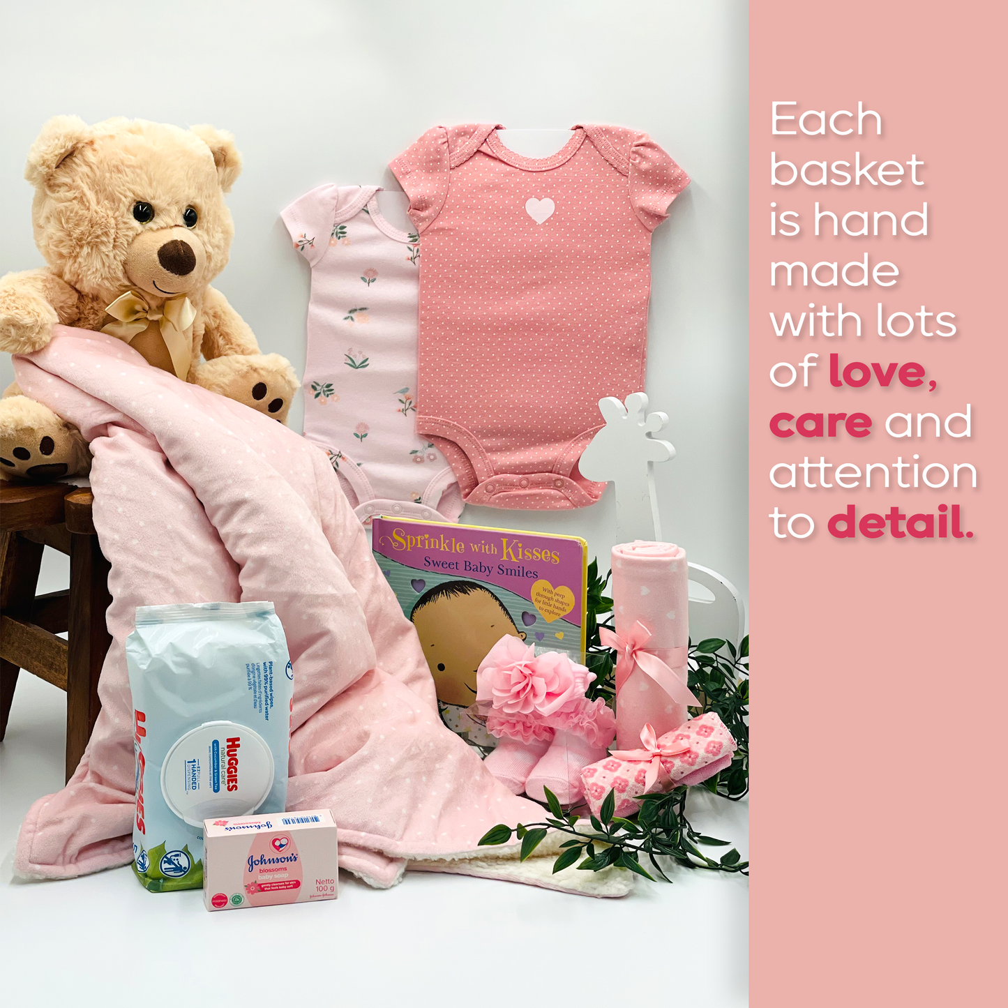 13 Piece Girl Essentials Gift Basket Great for Newborns