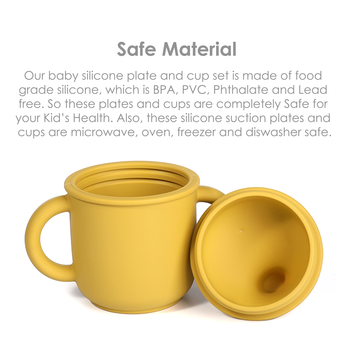 Pink Silicone Spill-Proof Cup and Suction Plate with Lid Set
